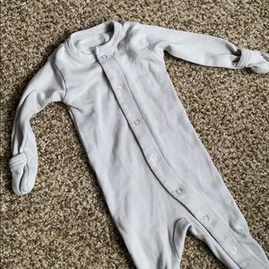 Button footie organic cotton